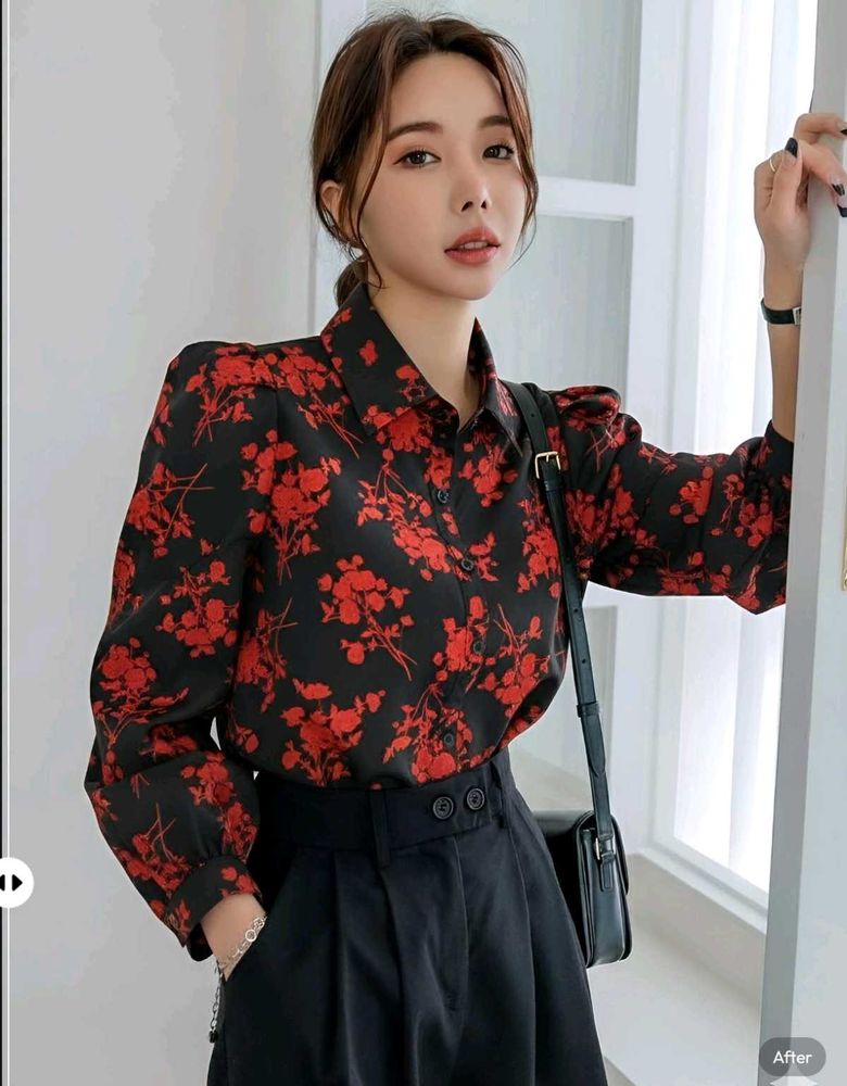 New with tag Pinterest Korean Floral Print Blouse