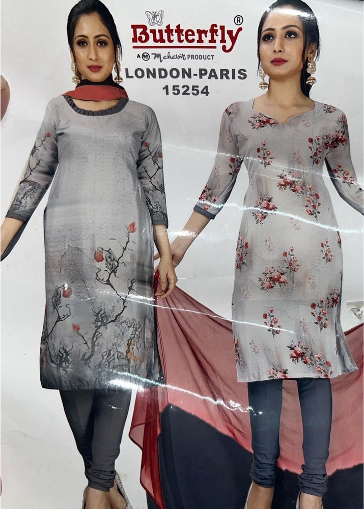 Unstitched Kurti 4 Piece Set for woman
