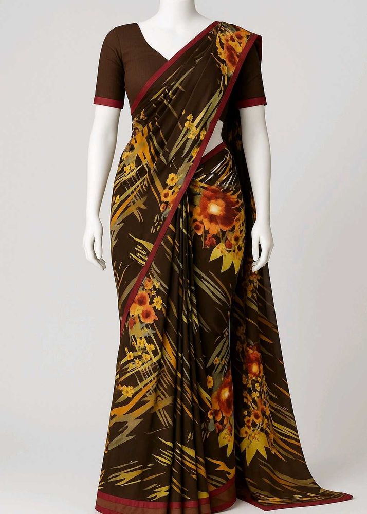 Elegant Synthetic Saree with Blouse