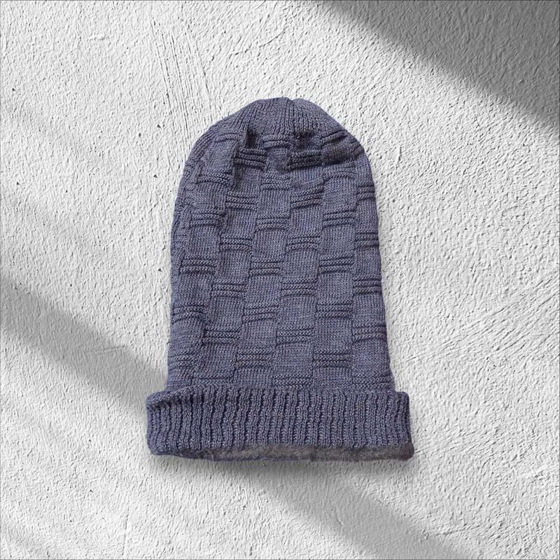 Men Woollen Silver Cap