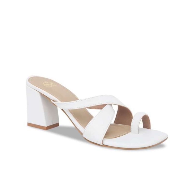 White Work Block Sandals