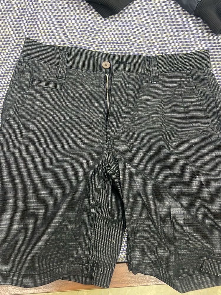 Men's Dark Gray Striped Shorts