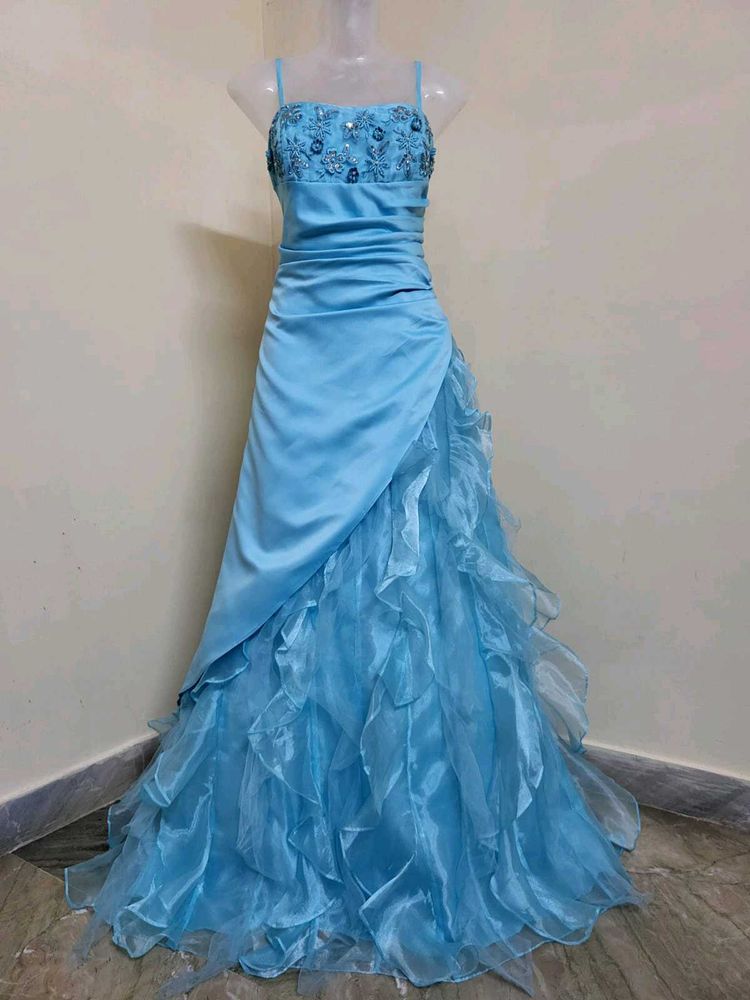 Elegant Blue Ethnic Gown