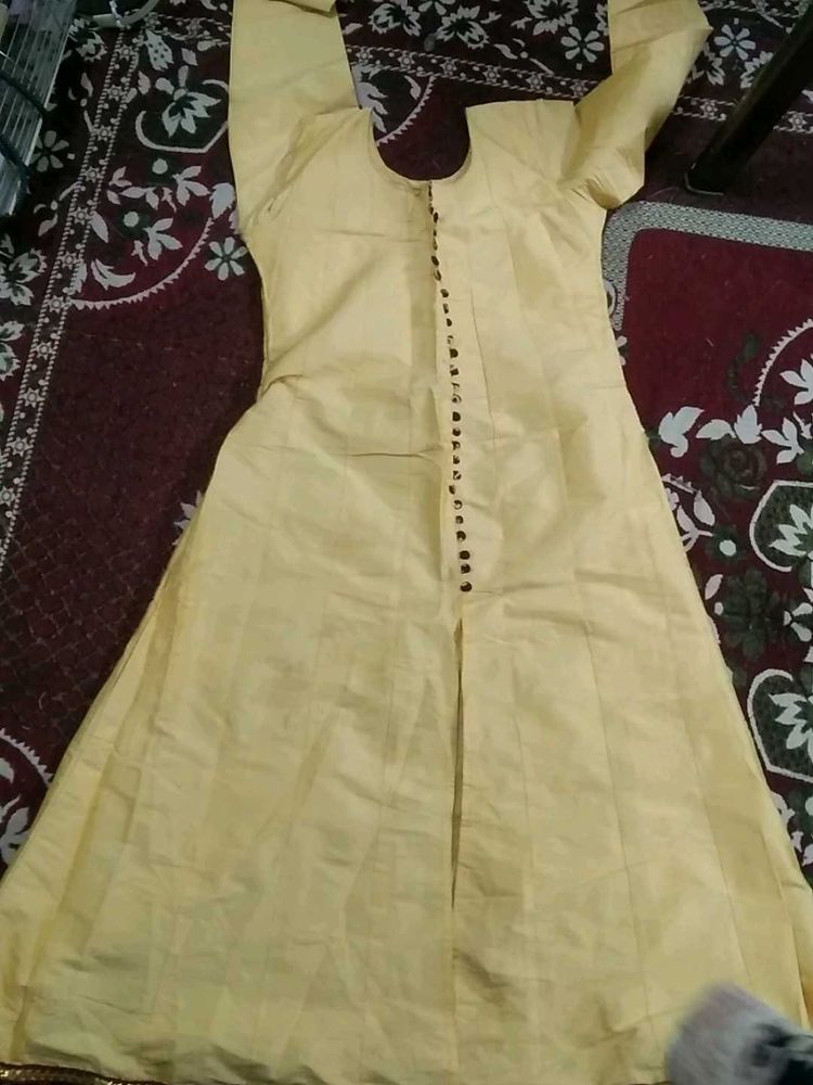 Elegant Yellow kali frock