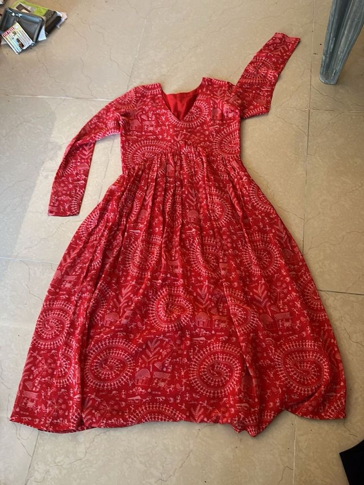 Red Printed Dress