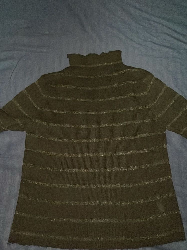 Striped Turtleneck Sweater