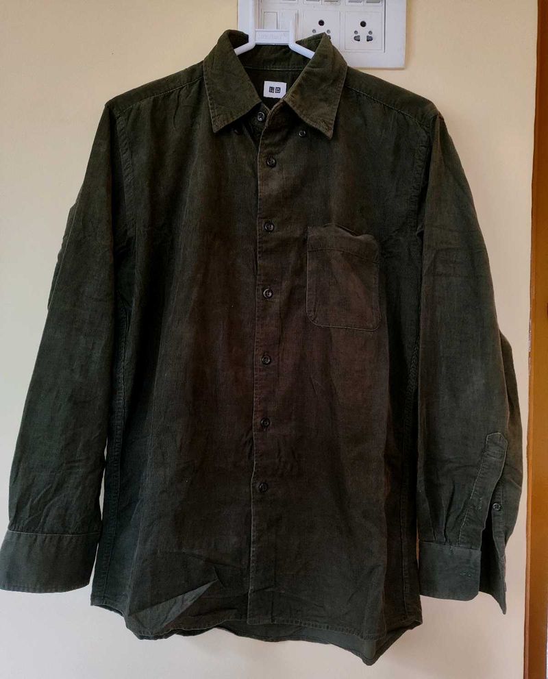 Exclusive Unisex Olive Green Corduroy Shirt 💚