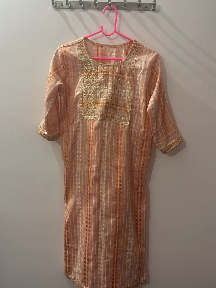 Elegant Peach Kurta