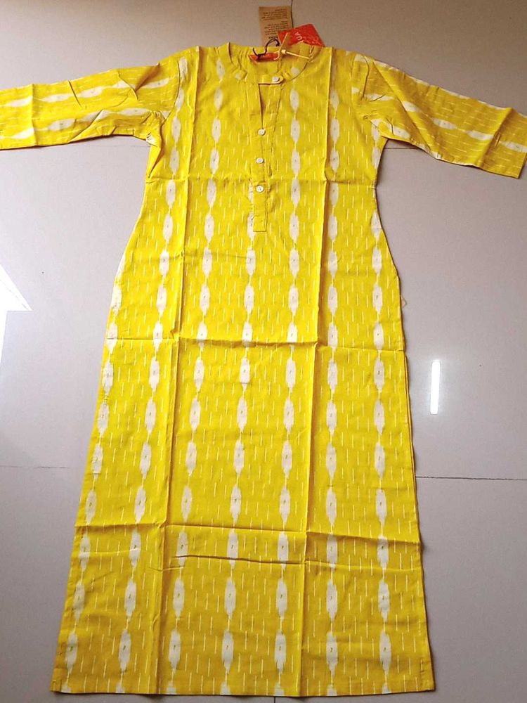 Libas- Yellow Kurta(Pure Cotton)