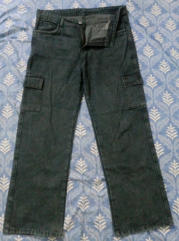 High Waist Cargo Jeans