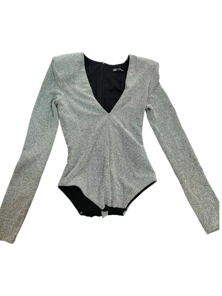 Zara Silver Glitter Bodysuit