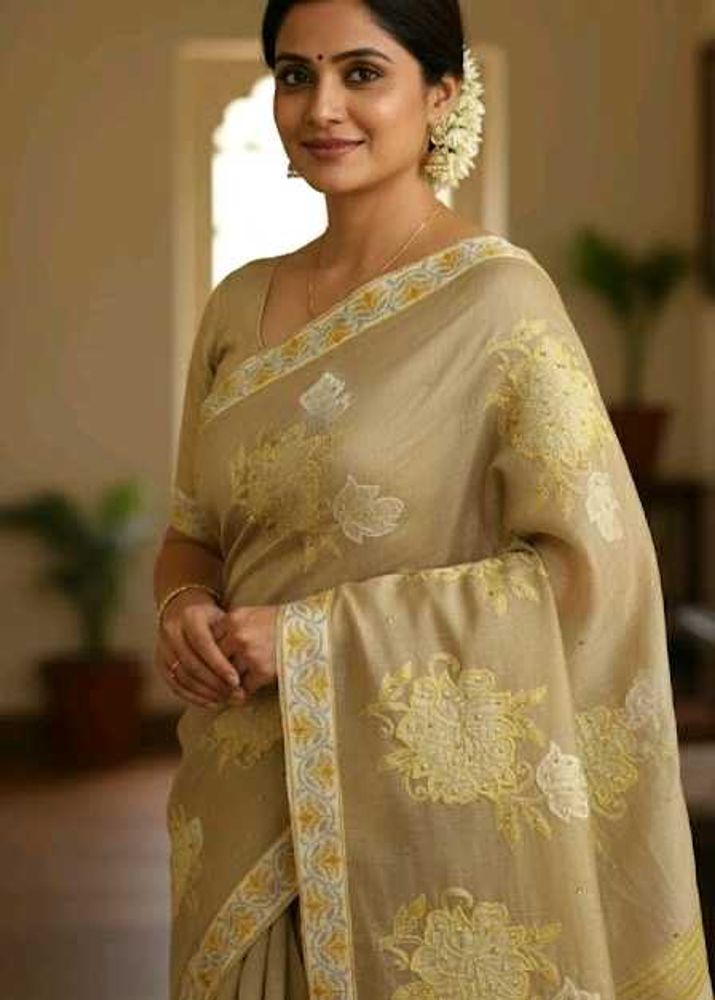 NEW khaki SAREE