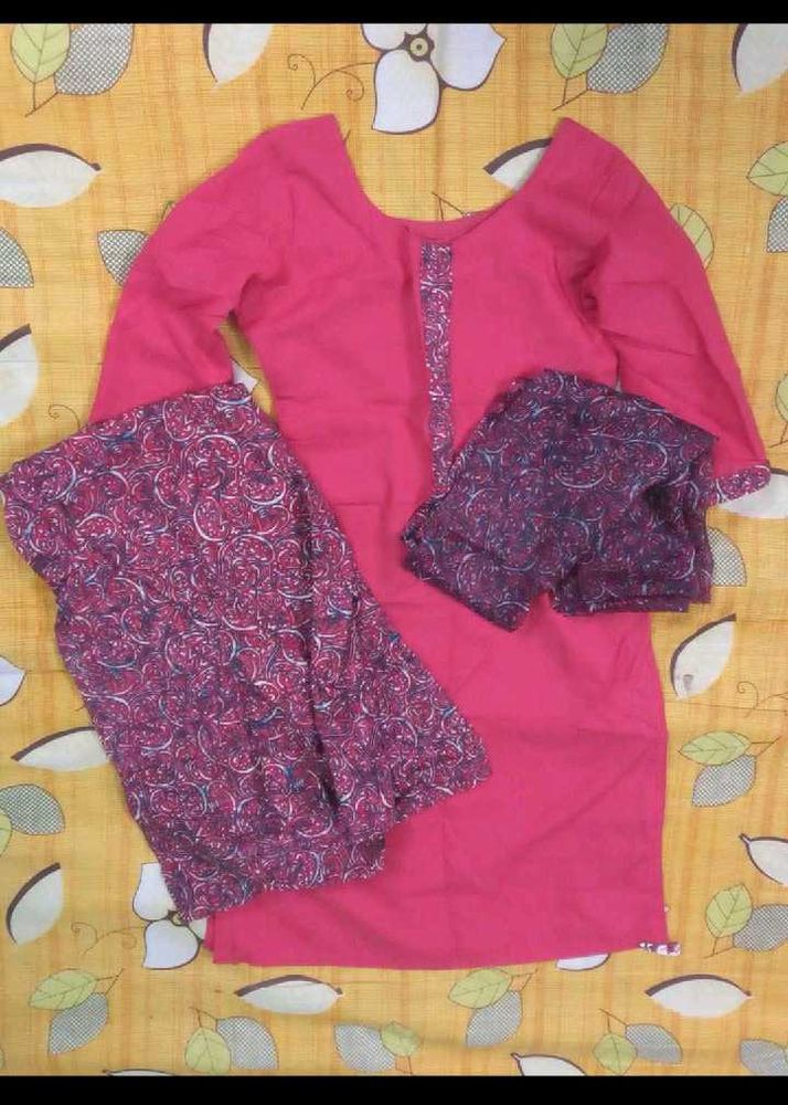 3 Piece Dark Pink shaded Kurta Set