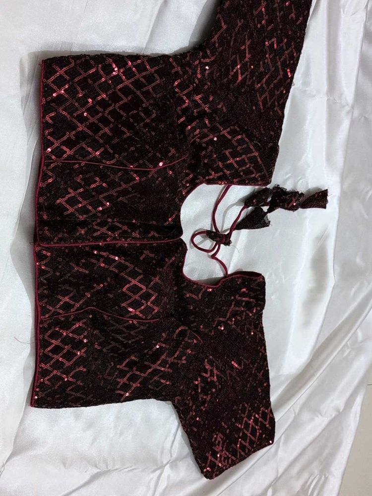 Sequined Maroon Blouse
