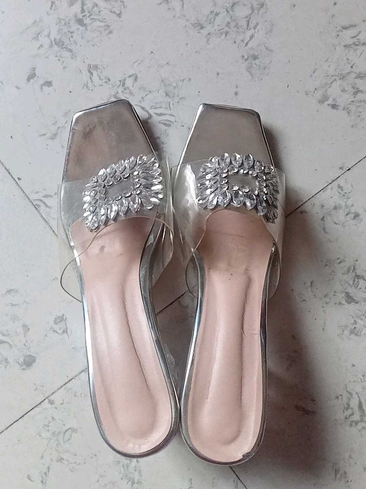 Rhinestone Clear Heels