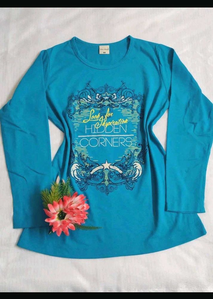 🆕 Blue Graphic Print Tee