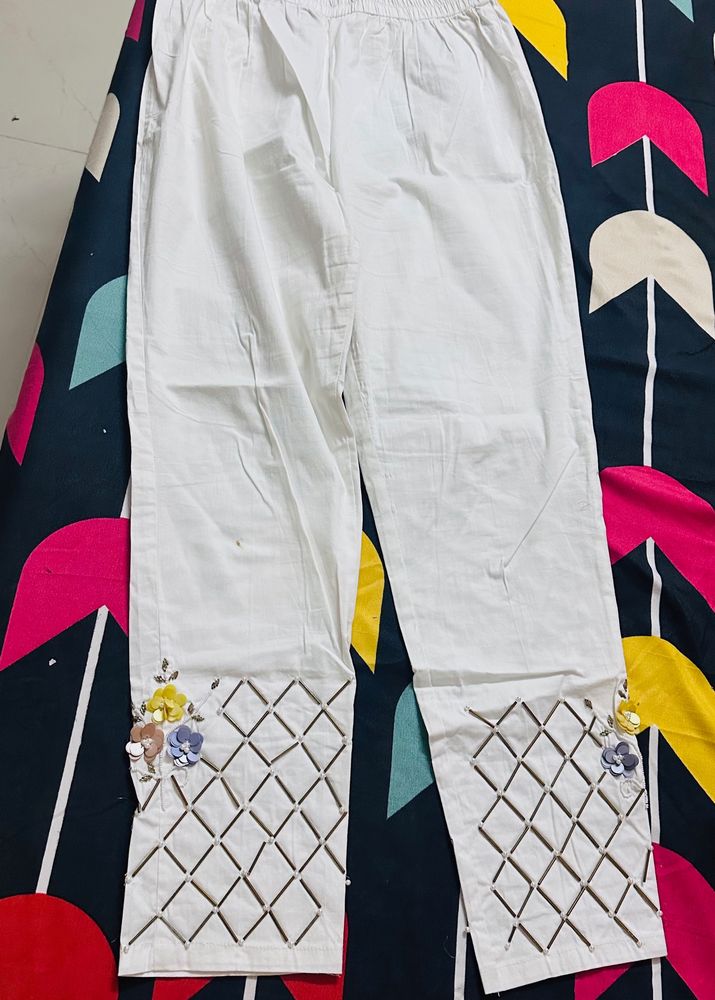 Hand Work White Pant