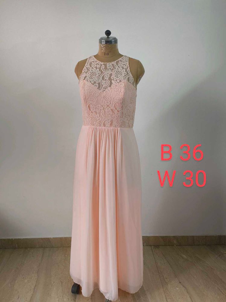 Blush Lace Chiffon Gown