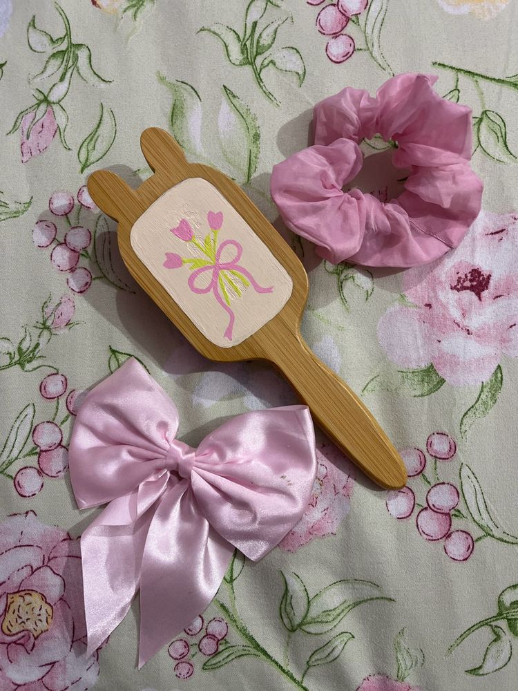 Coquette Hair Brush Pink 🎀🌷
