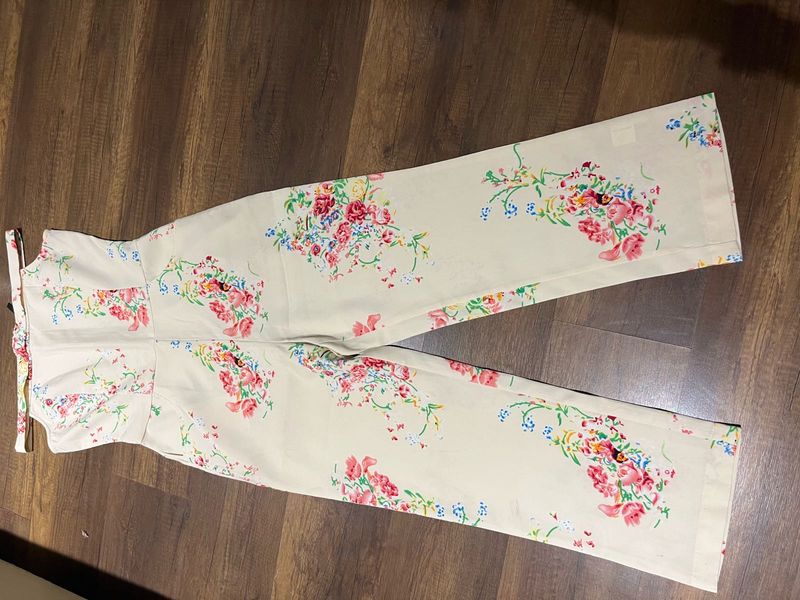 Floral Print Wide Leg Jumpsuit