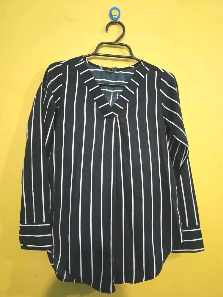 Striped V-Neck Blouse