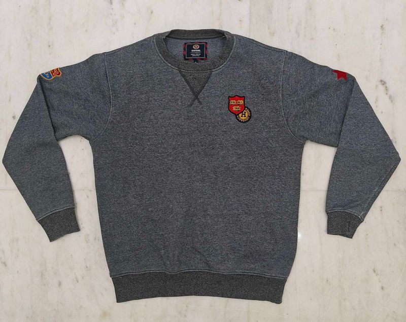 Grey Embroidered Sweatshirt