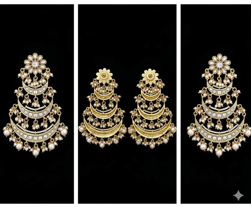 Long Earing  With Pearl &amp; Crystal