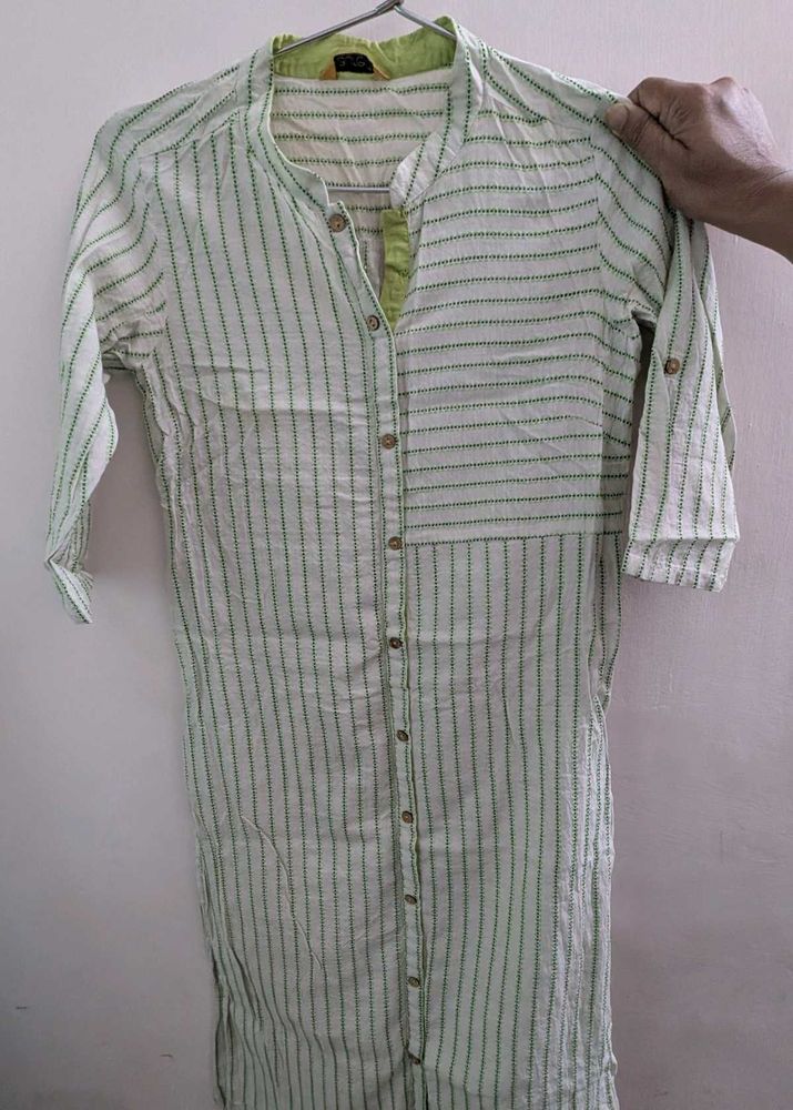 Striped Green Kurta