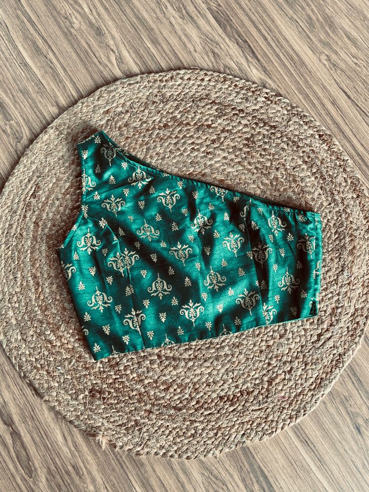 One Shoulder Ethnic  Crop Top