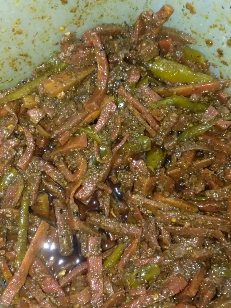 Homemade Gajar Mirch Achar 🥒