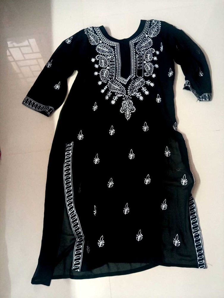 Black Embroidered Kurti