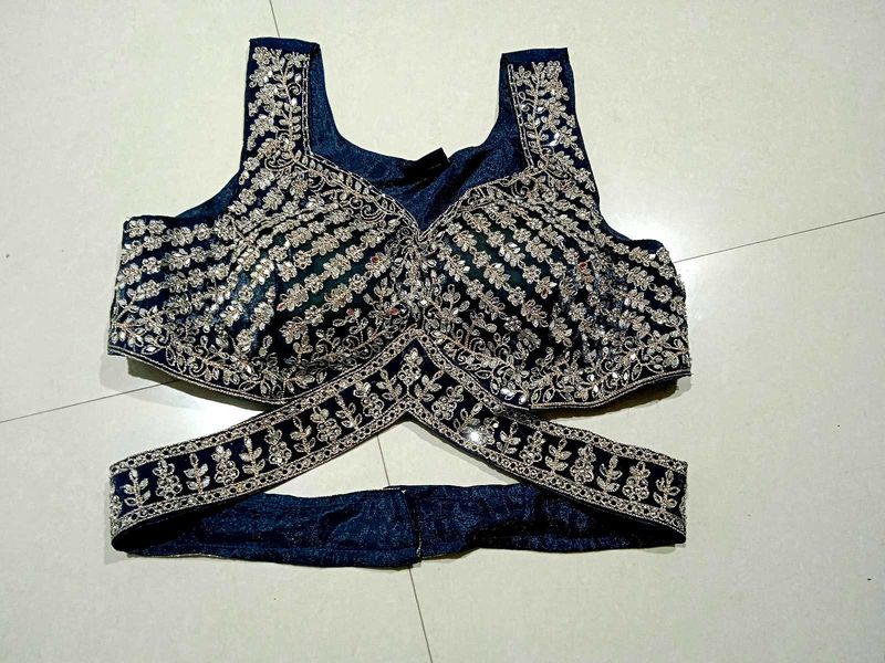 Embroidered Blue Jimmi Chu lehnga