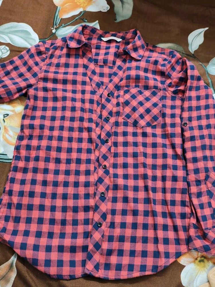 Red &amp; Navy Check Shirt for women