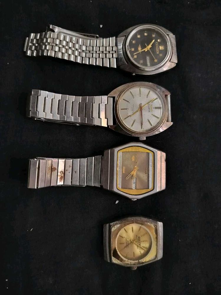 Vintage Watch Lot (4) 2 working  two need serv