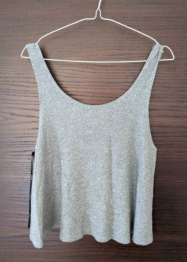 Super Soft Grey Knit Short Top