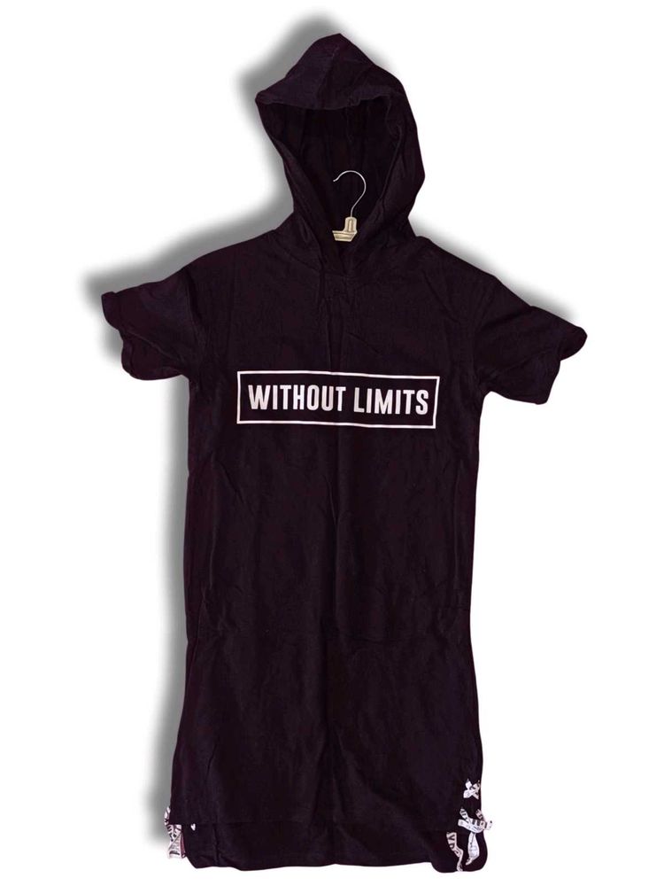 Black 'Without Limits' Hoodie Dress