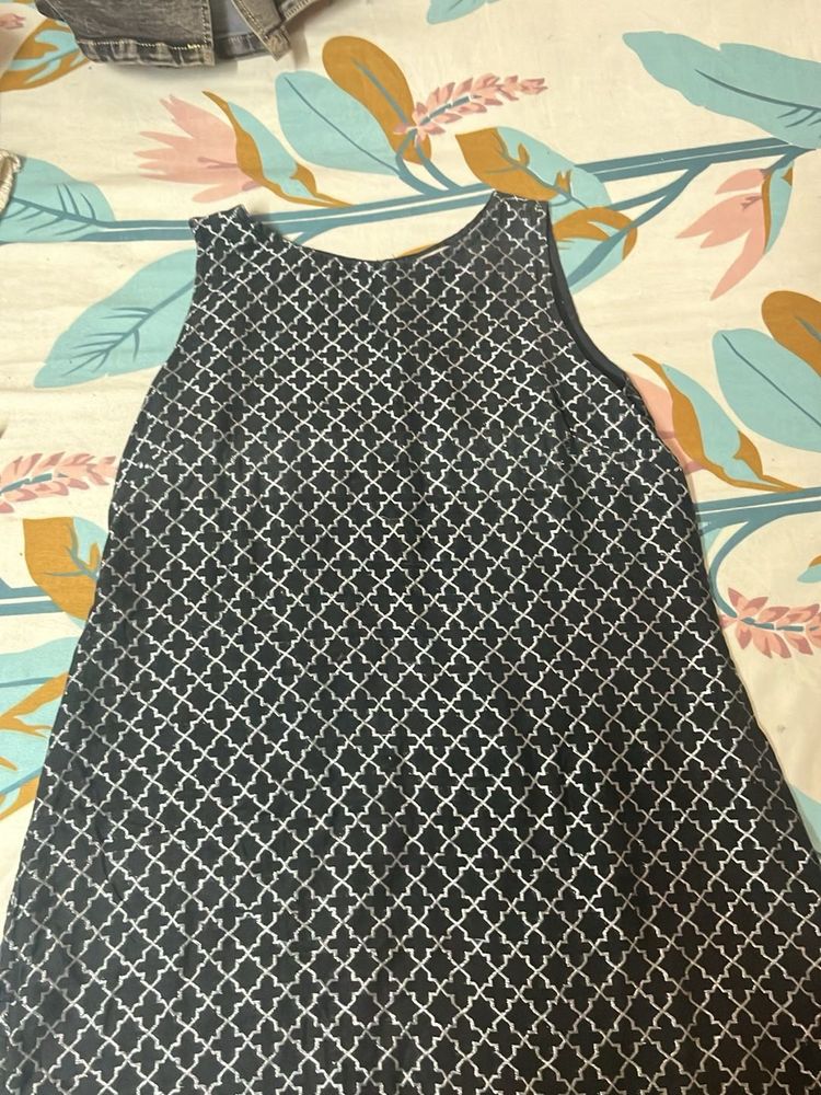 Black &amp; White Patterned Dress
