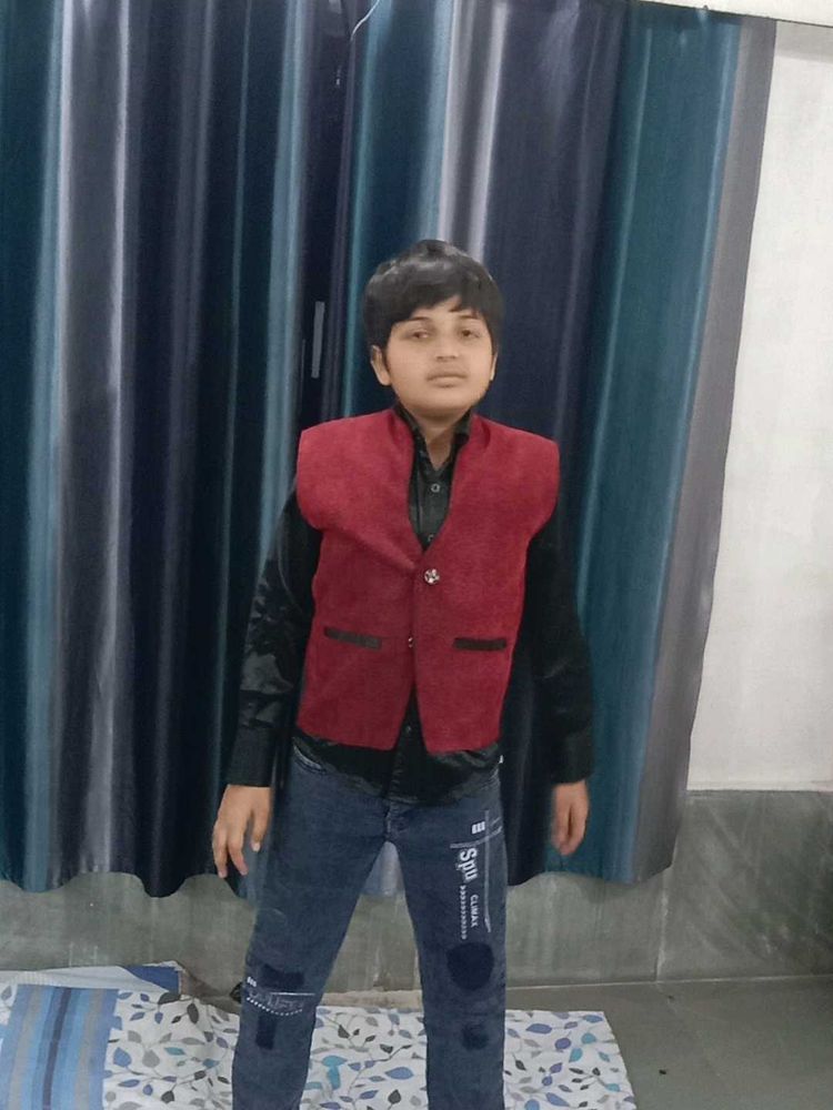 Boy's Burgundy Waistcoat &amp; Jeans Outfit