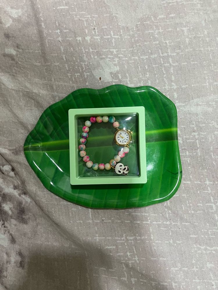 New Multicolour Marble Beads Bracelet Watch