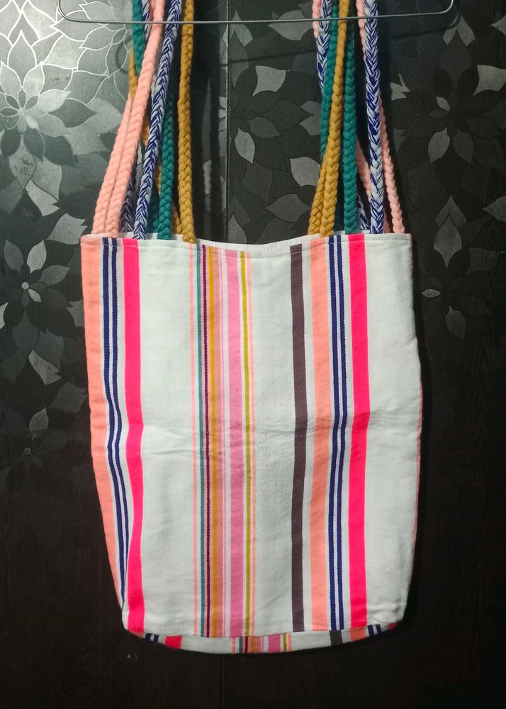 Braided Handle Tote Bag