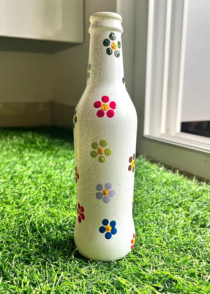 Floral Painted Bottle Vase