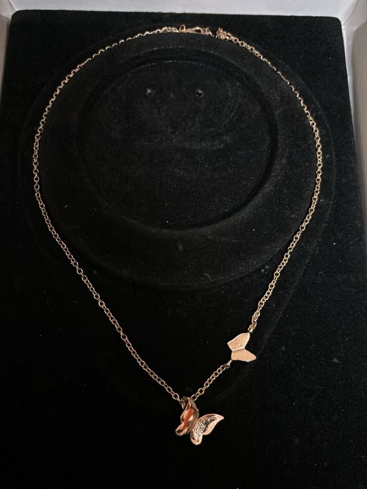 Butterfly Pendant Necklace With Free Gift