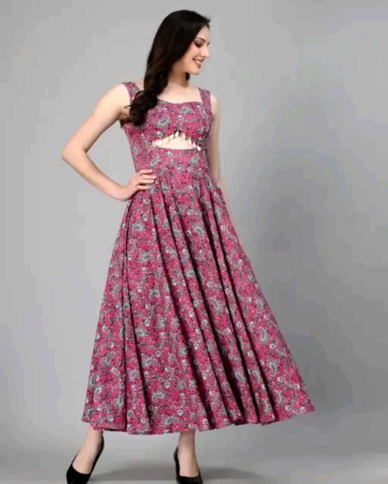 Floral Print Ethnic Gown