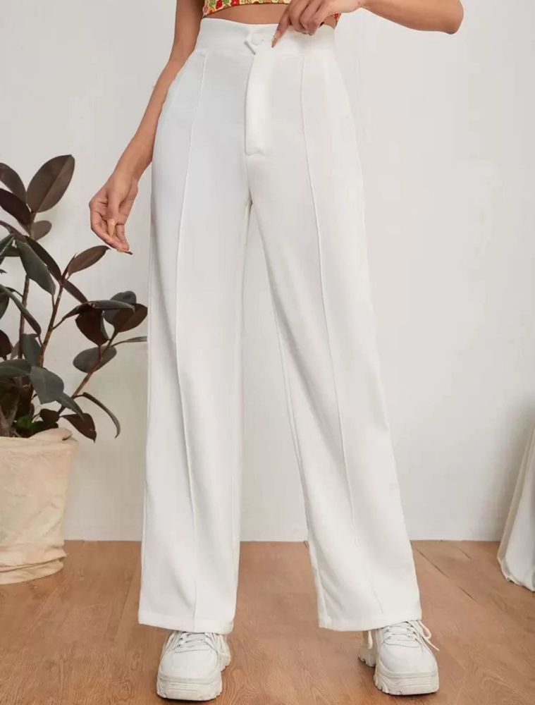 White Straight Leg Pants