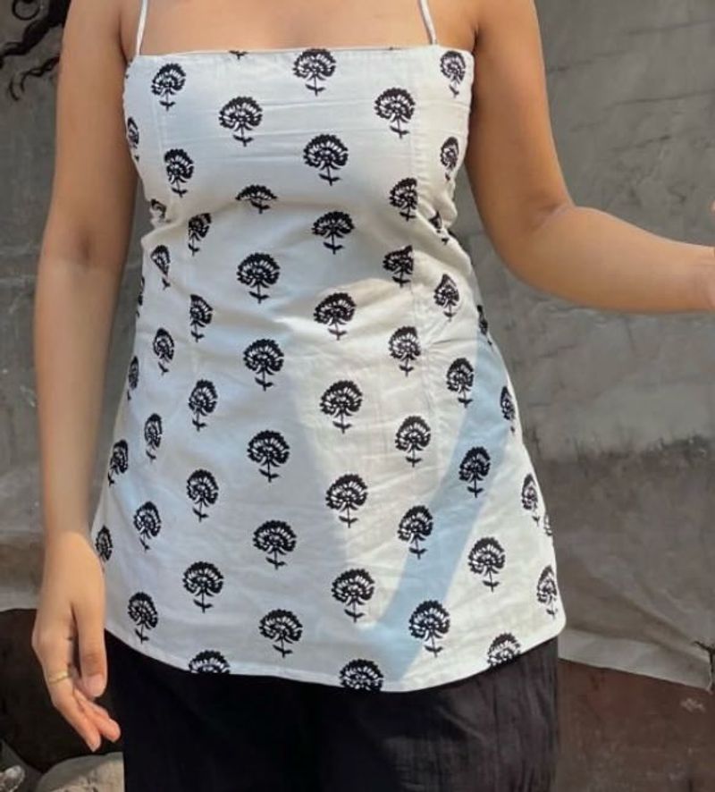 White Printed Kurti