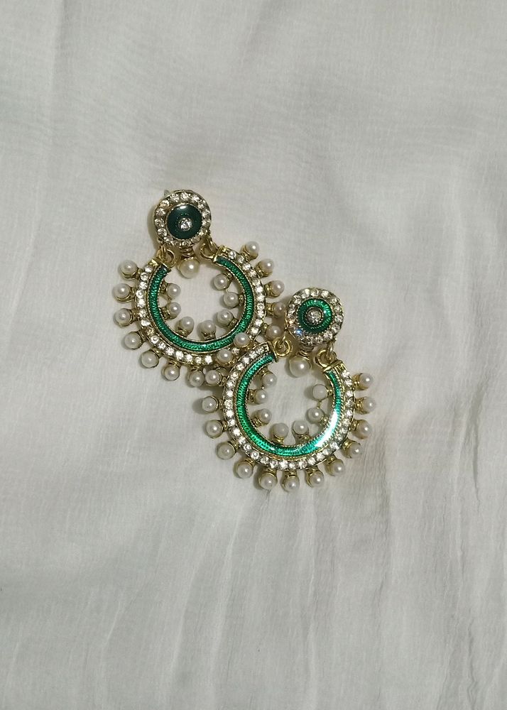 Pearl With diamonds Earring Set