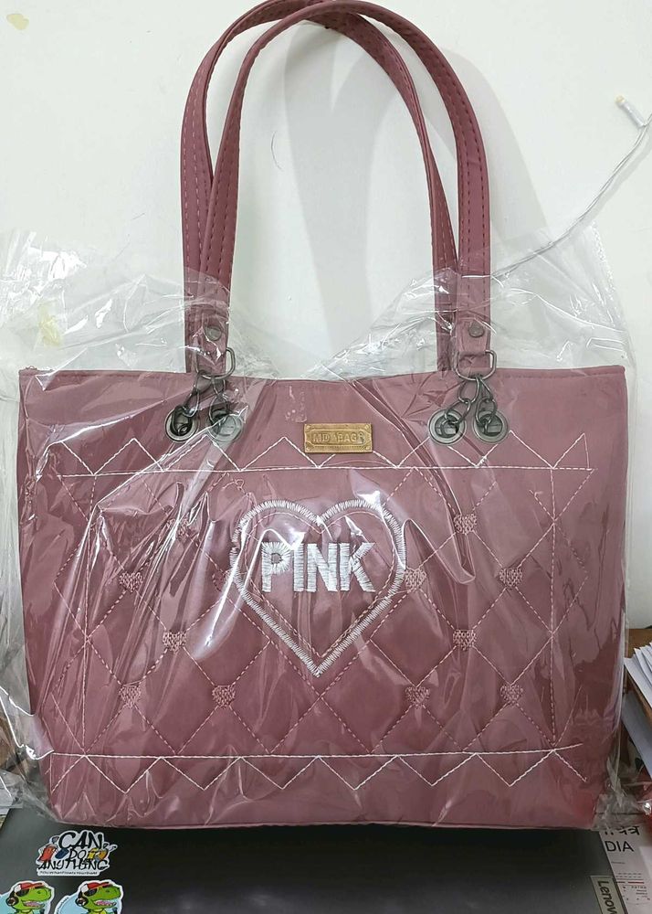 Pink Quilted Tote Bag