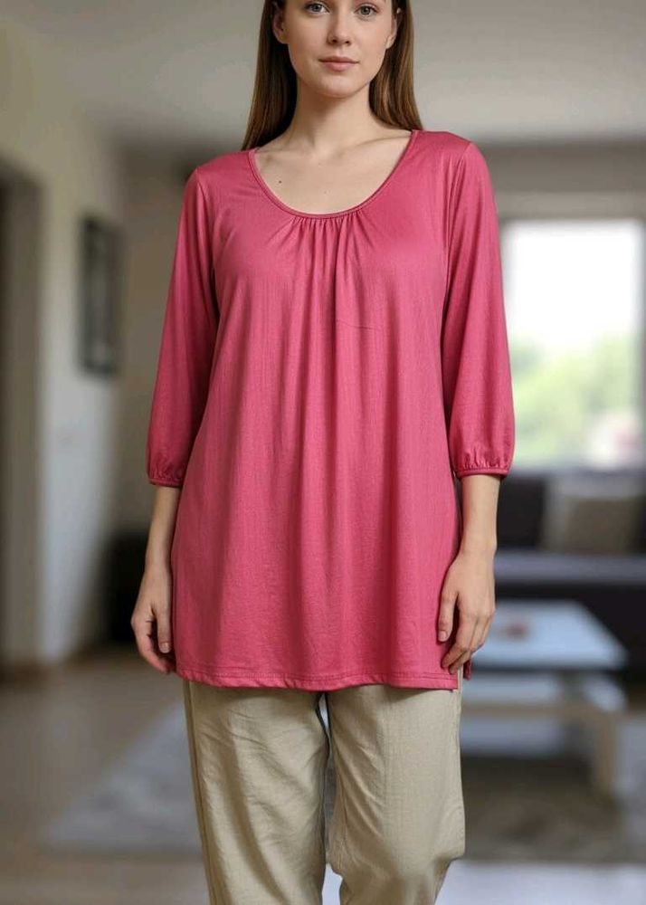 Pink Casual Top + Free Pant