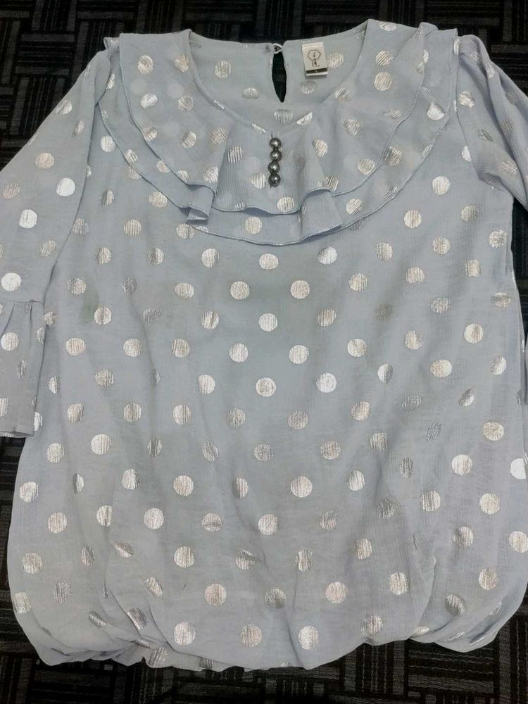 Polka Dot Ruffle Blouse