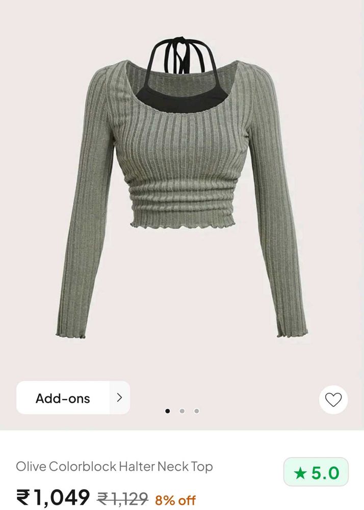 Olive Halter Neck Top